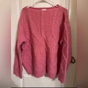 Cozy Pink Cable Knit Sweater